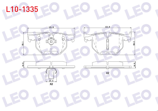 LEO L10-1335 | Fren Balata Arka BMW 5 Serisi (E60) 525 İ 2003-2010 / (E60) 520 D 2003-2010 / (E60) 520 İ 2003-2010 / (E60) 530 D 2003-2010 / (E60) 525 D 2003-2010 / (E60) 530 İ 2003-2010