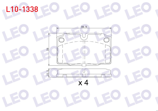 LEO L10-1338 | Fren Balata Ön Opel Vectra A 1.4 1988-1995 / Vectra A 1.6 1988-1995 / Vectra A 1.8 1988-1995 / Corsa A 1.2 1983-1993 / Corsa A 1.4 1983-1993 / Vectra A 1.7 D 1988-1995 / Tigra A 1.6 16V 1994-2000
