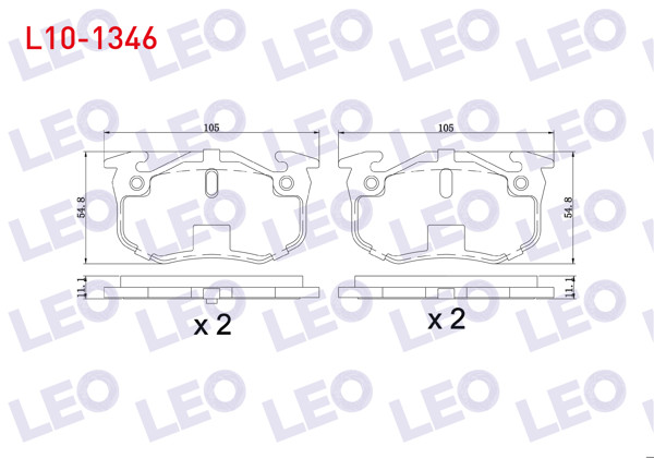 LEO L10-1346 | Fren Balata Arka Peugeot 206 (2A / C) 1.6İ 16V 1998-2006 / 1.6 HDI 1998-2006 / 2.0 HDI 1998-2006 / 2.0 Gtı 1998-2006 / 205 1.9 Gtı 1983-1998 / Citroen Zx (N2) 1.6 1991-1997
