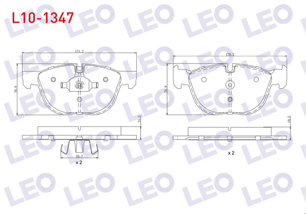 LEO L10-1347 | Fren Balata Ön BMW X5 (E70) 3.0 D 2007-2012 / BMW X5 (E70) 3.0 Sı 2007-2012 / BMW X5 (E70) 3.0 Sd 2007-2012 / X6 (E71,E72) 3.0 D 2008 -