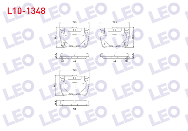 LEO L10-1348 | Fren Balata Ikazlı Arka Toyota Rav4 II 1.8 Vvt-I 2000-2006 / Rav4 II 2.0 D-4D 2000-2006 / Chery Tıggo 1.6 2010 -