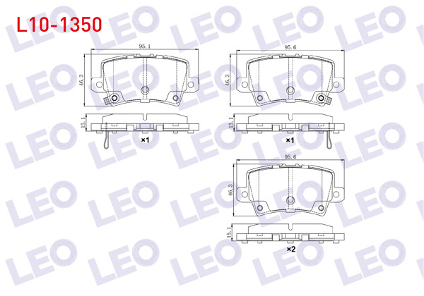 LEO L10-1350 | Fren Balata Arka Ikazlı Honda Civic VIII 1.4 2005-2012 / Honda Civic VIII 1.8 2005-2012