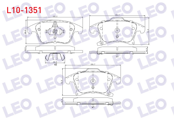 LEO L10-1351 | Fren Balata Ön Ford Mondeo V 1.6 TDCI-2.0 TDCI 2014 -