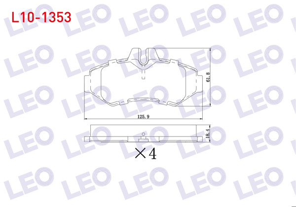 LEO L10-1353 | Fren Balata Arka Volkswagen Lt 28-35 II 2.8 TDI 1996-2006 / Mercedes Sprinter 3T (903) 313 CDI 1995-2006 / (903) 308 D 1995-2006 / (903) 310 D 1995-2006 / (903) 312 D 1995-2006