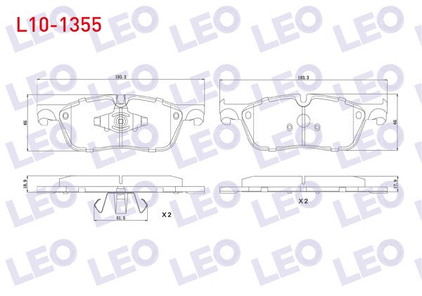 LEO L10-1355 | Fren Balata Ön Land Rover Discovery Sport (Lc) 2.0 Td4 2014 -