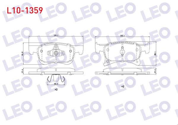 LEO L10-1359 | Fren Balata Ön Ikazlı Opel Corsa E 1.3 CDTI 15 Jant 2014-/ Corsa E 1.2 2014-/ Corsa E 1.4 2014-/ Adam 1.2 2013-/ Adam 1.4 2013 -