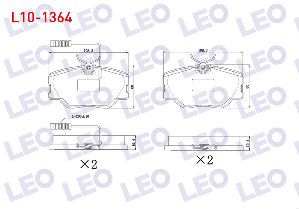 LEO L10-1364 | Fren Balata Ön Fişli Mercedes E Serisi (W124) E 200 D 1993-1995 / E Serisi (W124) E 200 1993-1995 / E Serisi (W124) E 250 D 1993-1995