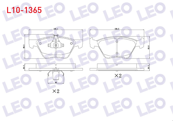 LEO L10-1365 | Fren Balata Ön Mercedes E Serisi (W210) E 280 1995-2002 / (W210) E 320 CDI 1995-2002 / (W210) E 270 CDI 1995-2002 / (W210) E 200 CDI 1995-2002 / (W210) E 220 CDI 1995-2002 / (W210) E 200 1995-2002