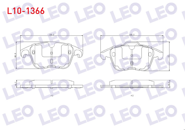 LEO L10-1366 | Fren Balata Ön C4 1.6 09-/ C4 Picasso 1.6 HDI 06-13 / 208 II 1.2 Puretech 1.5 HDI 19-/ 2008 II 1.2 Puretech 1.5 HDI 19-/ Ds 3 Crossback 1.2 1.5 HDI 19-/ Ds5 1.6 E-HDI-1.6 Thp-2.0 HDI 11 -