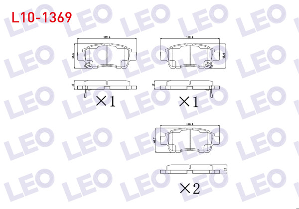 LEO L10-1369 | Fren Balata Ön Ikazlı Toyota Yaris (_Cp10) 1.0İ 1999-2005 / Yaris (_Cp10) 1.3İ 1999-2005