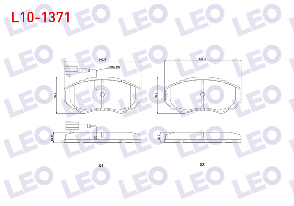LEO L10-1371 | Fren Balata Ön Fişli Fiat Ducato 2.8 TDI 2002-2006 / Ducato 2.3 JTD 2002-2006 / Ducato 2.0 JTD 2002-2006 / Peugeot Boxer II 2.0 HDI 2002-2006 / Citroen Jumper II 1.9 D 2002-2006 / Jumper II 2.8 HDI 2002-2006