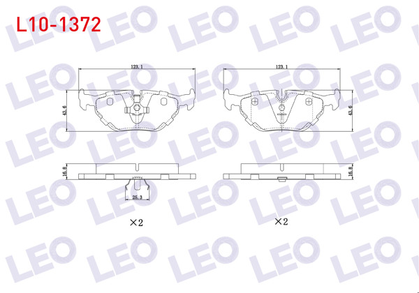 LEO L10-1372 | Fren Balata Arka BMW 5 Serisi (E34) 518 İ 1987-1995 / (E34) 520 İ 1987-1995 / (E34) 525 İ 1987-1995 / (E34) 530 İ V8 1987-1995 / 3 Serisi (E36) 320 İ 1990-1998
