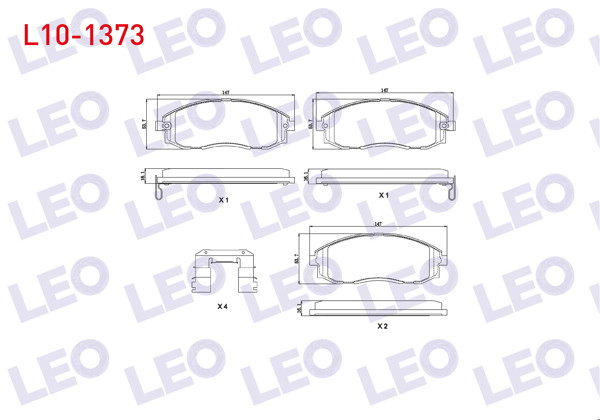 LEO L10-1373 | Fren Balata Ön Ikazlı Hyundai Starex 2.4İ 1997-2003 / Starex 2.5 CRDI 1997-2007 / Starex 2.5 TD 1997-2003