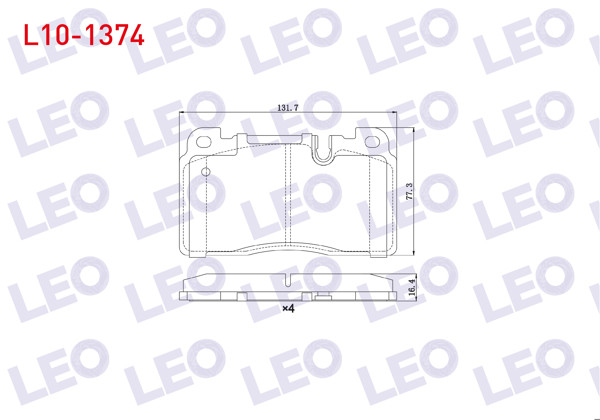 LEO L10-1374 | Fren Balata Ön Audi Q5 (8R) 2.0 TDI 2008-/ 2.0 TFSI 2008-/ 3.0 TDI 2008-/ Porsche Macan (95B) 2.0 2014-/ Macan (95B) 3.0 S 2014 -