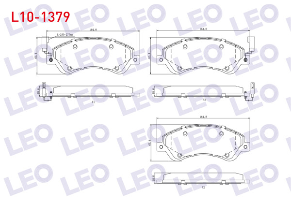 LEO L10-1379 | Fren Balata Ön Fişli Ford Transit (V347) 2.2 TDCI-3.2 TDCI (Onden Cekıs) 2006-2014 / Transit (V348) 2.2 TDCI-3.2 TDCI (Onden Cekıs) 2006-2014