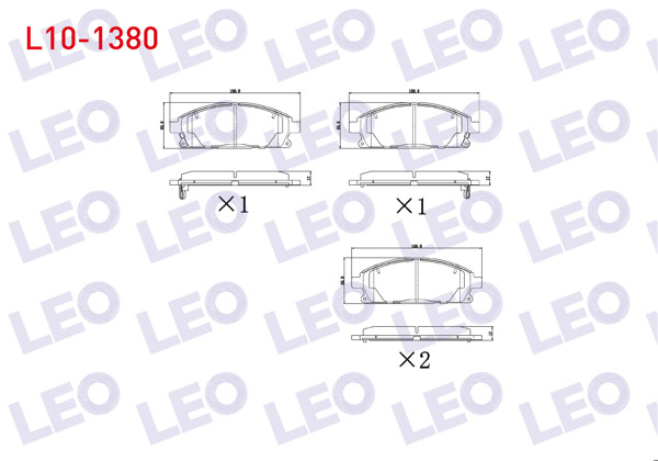 LEO L10-1380 | Fren Balata Ön Ikazlı Nissan X-Traıl (T30) 2.0İ 2001-2007 / X-Traıl (T30) 2.5İ 2001-2007 / X-Traıl (T30) 2.2 Dı 2001-2007 / Pathfinder (R50) 2.7 TD 1995-2005 / Pathfinder (R50) 3.3İ V6 1995-2005