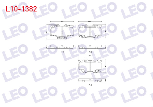 LEO L10-1382 | Fren Balata Ön Toyota Hı-Lux Pick Up (_N_) 2.4 D 1983-2005 / Hı-Lux Pick Up (_N_) 2.5 D 1983-2005 / Land Cruiser 80 (_J8_) 4.2 D 1990-1997 / Land Cruiser 90 (_J9_) 3.0 D 1996-2002