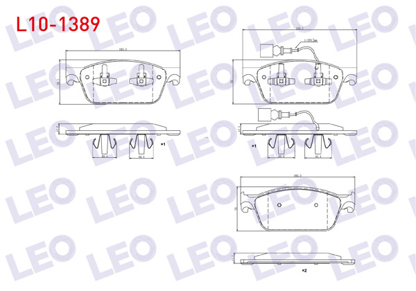 LEO L10-1389 | Fren Balata Ön Fişli Volkswagen Transporter VI 2.0 TDI 102 Hp 2009-/ Transporter VI 2.0 TDI Bıtdı 180 Hp 2009-/ Transporter VI 2.0 TDI 140 Hp 2009 -