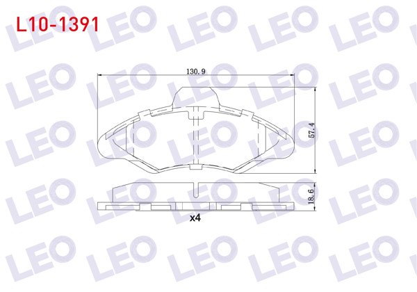 LEO L10-1391 | Fren Balata Ön Ford Escort VI 1.3 1992-1995 / Escort VI 1.6İ 1992-1995 / Escort VI 1.4 1992-1995