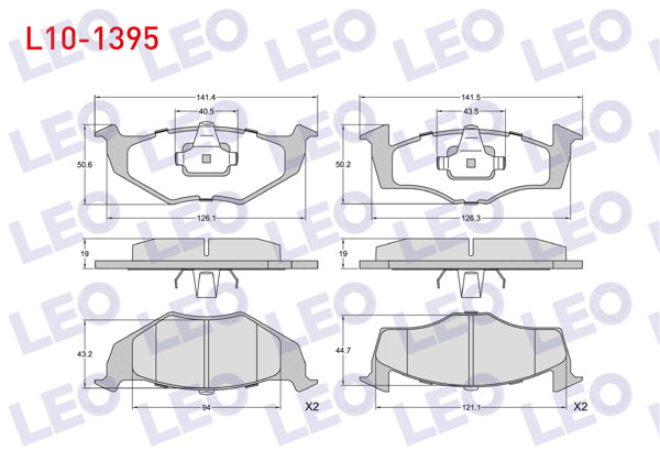LEO L10-1395 | Fren Balata Ön VW Polo (6N1) 1.4 1994-1999 / Polo 1.6İ 1994-1999 / Lupo 1.4 1998-2005 / Polo Classic 1.4 1995-2001 / 1.6 1995-2001 / Polo (6N1) 1.4İ 16V 1994-1999 / Polo (6N1) 1.4 TDI 1994-1999