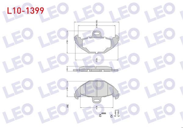 LEO L10-1399 | Fren Balata Arka Renault Laguna I (B56,556) 1.9 DCI 1993-2001 / Laguna I (B56,556) 2.2 Dt 1993-2001