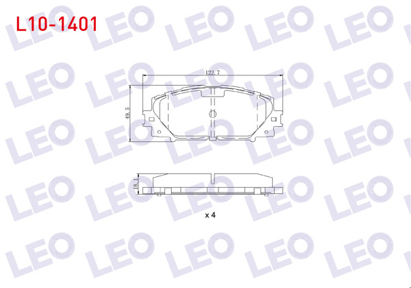 LEO L10-1401 | Fren Balata Ön Toyota Yaris (P9) 1.0 Vvt-I 2006-2010 / Yaris (P9) 1.33 Vvt-I 2006-2010