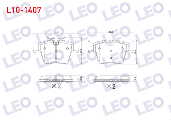 LEO L10-1407 | Fren Balata Arka Mercedes Glc (X253) 250 2015 -