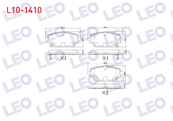 LEO L10-1410 | Fren Balata Ön Ikazlı Nissan Primera (P12) 1.6İ 2002-/ Primera (P12) 1.8İ 16V 2002-/ Primera (P12) 2.0İ 16V 2002 -