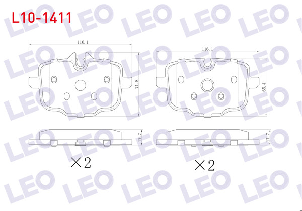 LEO L10-1411 | Fren Balata Arka BMW 5 Serisi (F10) 535 D 2010 -