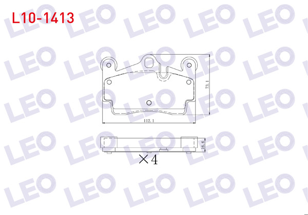 LEO L10-1413 | Fren Balata Arka VW Touareg 6.0İ W12 2002-2010 / Audi Q7 3.0 TFSI 2006-/ Q7 4.2 FSI 2006-/ Q7 3.0 V12 TDI 2006-/ Porsche Cayenne 3.2İ 2002-2010 / Cayenne 3.0 TDI 2002-2010 / Cayenne 3.6İ 2002-2010