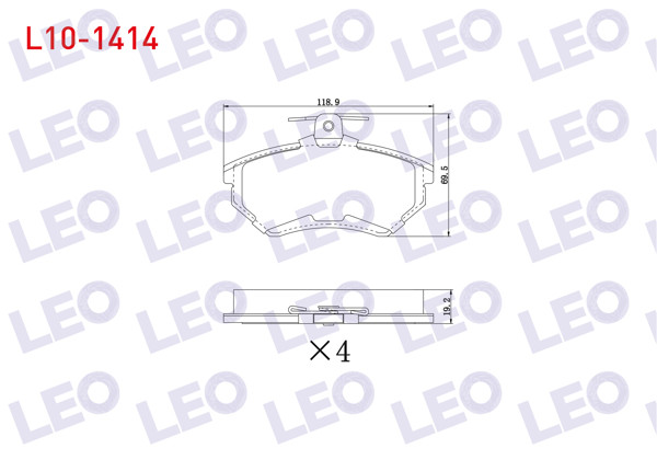 LEO L10-1414 | Fren Balata Ön VW Passat 1.6 1996-2000 / Passat 1.9 TDI 1996-2000 / Passat 1.8 T 1996-2000 / Audi A4 1.6 1994-2001 / A4 1.8 1994-2001 / A4 1.9 TDI 1994-2001 /