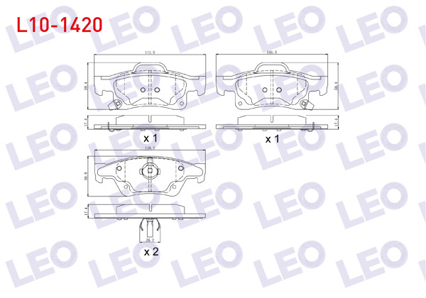 LEO L10-1420 | Fren Balata Arka Ikazlı Jeep Grand Cherokee IV (Wk,Wk2) 3.0 Crd 4X4 2010 -
