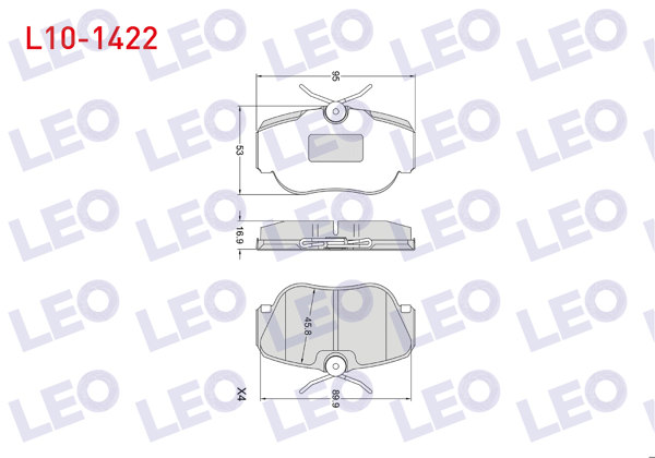 LEO L10-1422 | Fren Balata Ön Mercedes 190 (W201) 2.0 1982-1993 / (W201) E 2.5 1982-1993 / (W201) 2.3 1982-1993 / (W201) 2.5 D 1982-1993