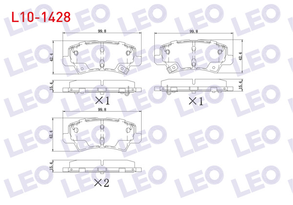 LEO L10-1428 | Fren Balata Arka Ikazlı Kia Picanto (Ja) 1.0 Mpı-1.25 Mpı 2017 -