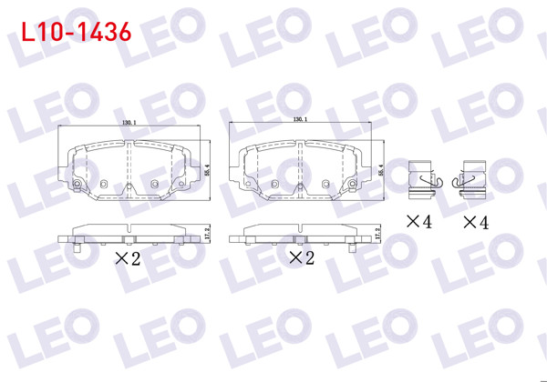 LEO L10-1436 | Fren Balata Ikazlı Arka Fiat Freemont (Jf) 2.0 Mjt 2011 -