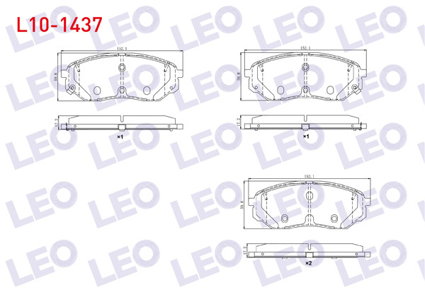 LEO L10-1437 | Fren Balata Ön Ikazlı Tel Delikli Kia Sorento III (Um) 2.0 CRDI 2015 -