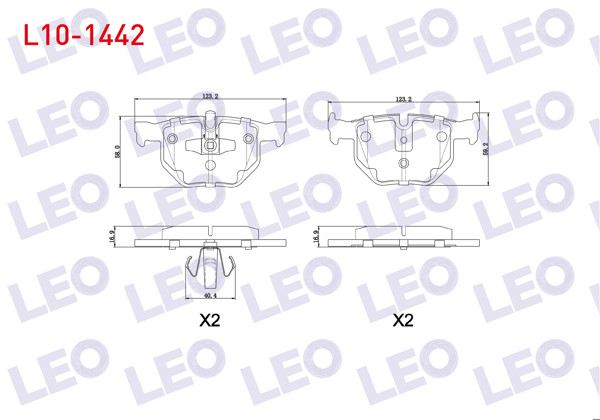 LEO L10-1442 | Fren Balata Arka BMW 3 Serisi (E90) 318 Cl 2005-2011 / (E90) 320 İ 2005-2011 / (E90) 320 D 2005-2011 / (E90) 325 İ 2005-2011 / (E90) 330 Xi 2005-2011 / (E90) 335 D 2005-2011