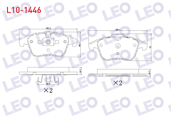 LEO L10-1446 | Fren Balata Ön Land Rover Range Rover Evoque (Lv) 2.0 Si4 2011 -