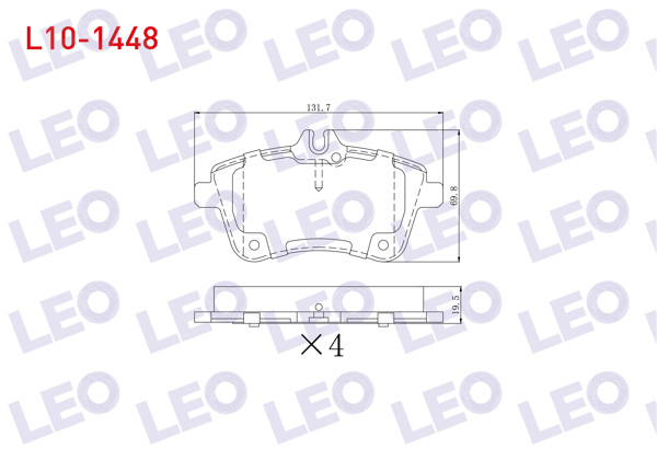 LEO L10-1448 | Fren Balata Ön Mercedes B Serisi (W245) B 200 CDI 2005-2011 / Mercedes A Serisi (W169) A 200 2004-2012 / Mercedes B Serisi (W245) B 200 CDI 2005-2011