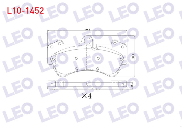 LEO L10-1452 | Fren Balata Ön Volkswagen Touareg 3.6 V6 FSI 17 Jant 2002-2010 / Touareg 2.5 Rs TDI 2002-2010 / Touareg 4.2 V8 2002-2010 / Porsche Cayenne 3.2İ 17 Jant 2002-2010 / Cayenne 3.6İ 17 Jant 2002-2010