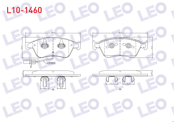 LEO L10-1460 | Fren Balata Ön Fişli Audi A8 (4E_) 3.0 TFSI 2003-2010 / Audi A8 (4E_) 4.2 V8 TDI 2003-2010 / Audi A8 (4E_) 3.7 2003-2010