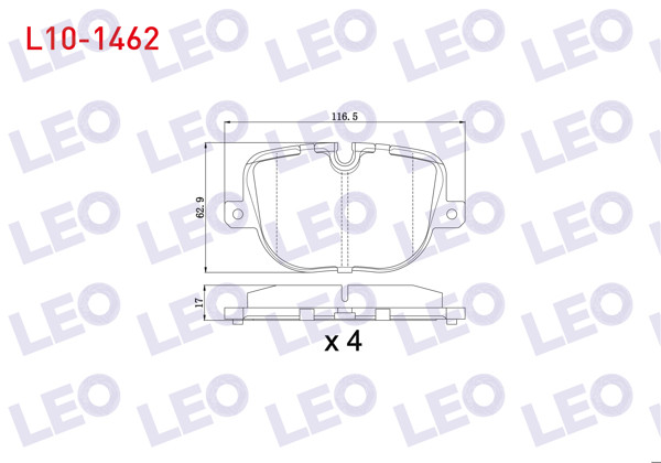 LEO L10-1462 | Fren Balata Arka Land Rover Discovery IV (La) 3.0 TD 4X4 2010-/ Range Rover IV (Lg) 3.0 TD 4X4 2012-/ Range Rover IV (Lg) 5.0 V8 4X4 2012 -