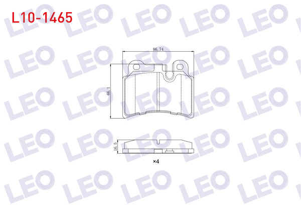 LEO L10-1465 | Fren Balata Arka Volkswagen Touareg (7La,7L6,7L7) 3.0 V6 TDI 2002-2010 / Touareg 3.2İ V6 2002-2010 / Touareg 5.0 V10 TDI 2002-2010