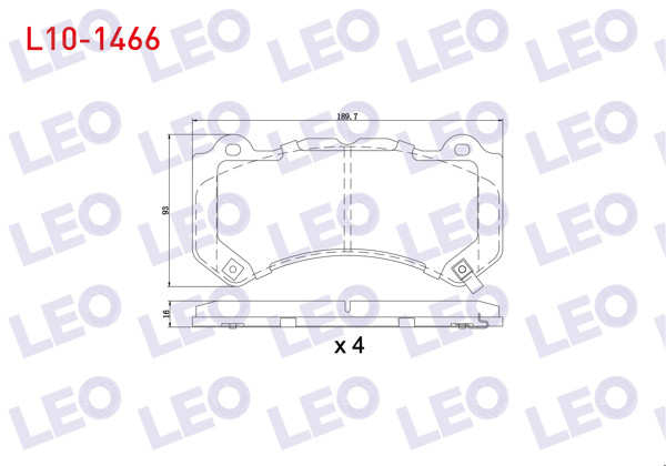 LEO L10-1466 | Fren Balata Ön Ikazlı Jeep Grand Cherokee IV (Wk,Wk2) 3.0 Crd 2010 -