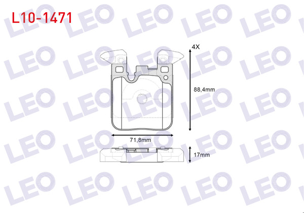 LEO L10-1471 | Fren Balata Arka BMW 3 Serisi (F30) 316 İ 17.00mm 2011 -