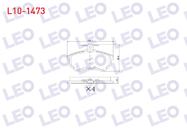 LEO L10-1473 | Fren Balata Ön Volkswagen Polo Classic (6Kv2) 1.6 1995-2001 / Golf II (19E,1G1) 1.8 Gtı 1983-1992 / Audi 80 (89,89Q,8A,B3) 1.8 S 1986-1991 / 80 (89,89Q,8A,B3) 1.6 TD 1986-1991