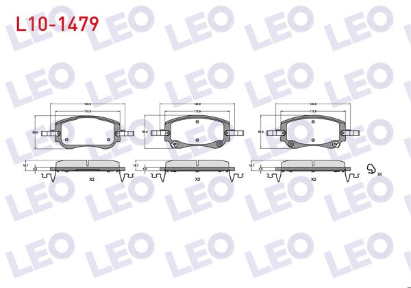 LEO L10-1479 | Fren Balata Ön Ikazlı Fiat Egea Cross 1.3 Mtj-1.4-1.6-1.6 Mtj 2015-/ 1.0-1.6 Mtj 2020 -