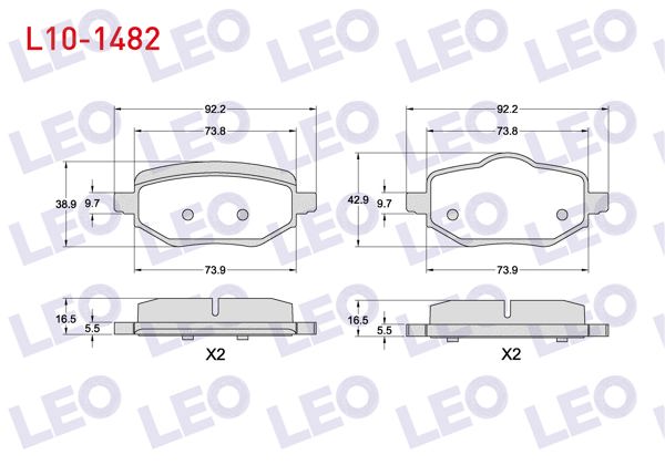 LEO L10-1482 | Fren Balata Arka Peugeot 208 II-2008 II-Ds3 Crossback 1.2 Puretech-1.5 Bluehdı 2019-/ Opel Corsa F 1.2-1.5 D 2019 -