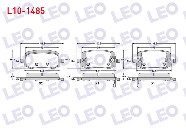 LEO L10-1485 | Fren Balata Arka Ikazlı Hyundai Tucson IV 2020-/ Kia Sportage V 2020 -