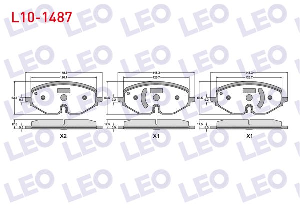 LEO L10-1487 | Fren Balata Ön VW Golf VIII 2020-/ Skoda Octavia IV 2019-/ Seat N 2019 -
